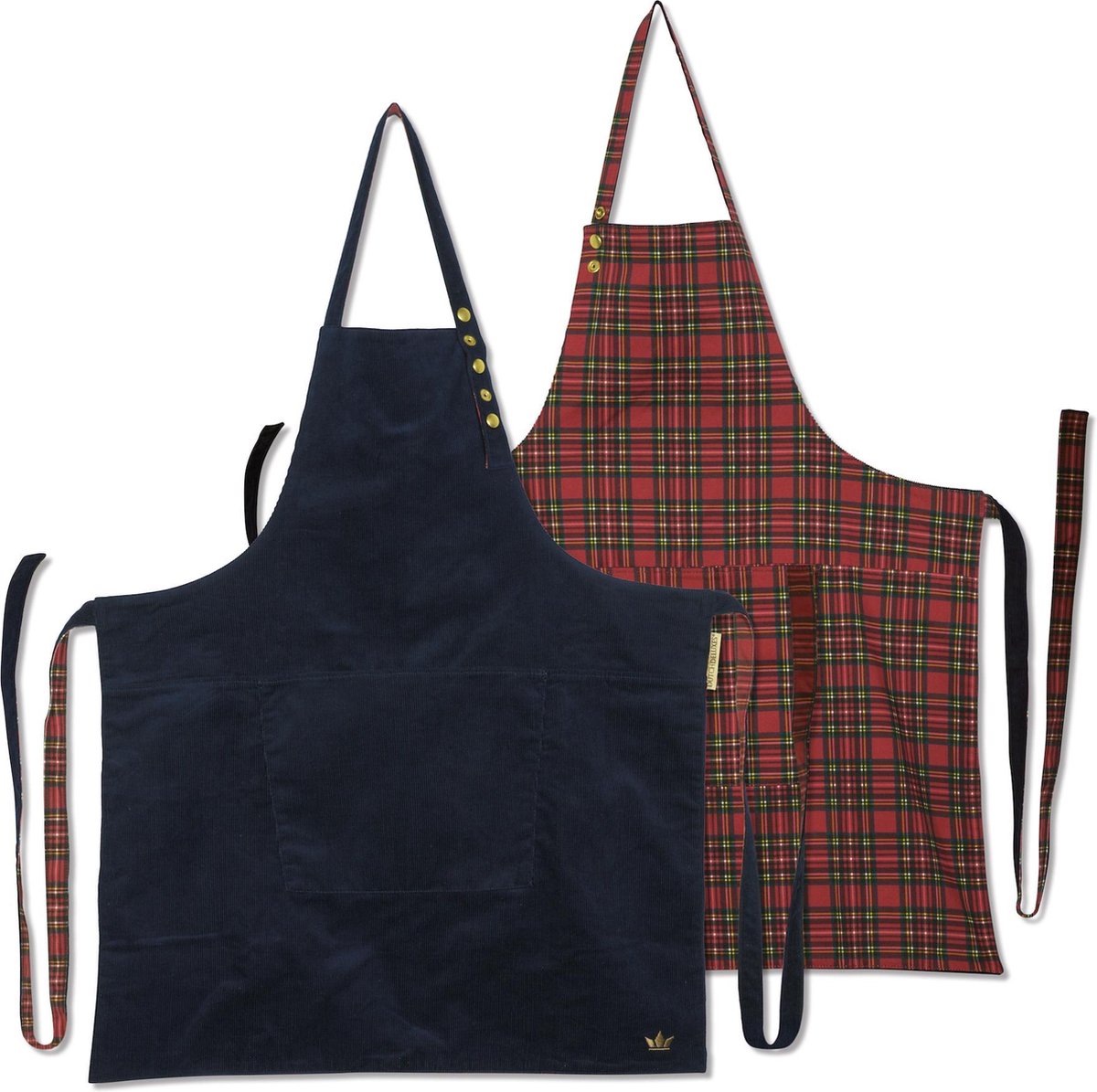Dutchdeluxes - Reversible Schort - 2-zijdig te dragen - Blauw & Rood Geruit
