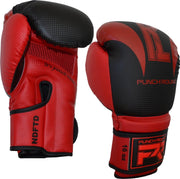 Punch Round Bokshandschoenen SLAM Mat Carbon Zwart Rood 12 OZ Bokshandschoenen