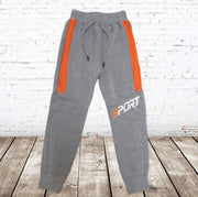 S&C Jongens joggingbroek grijs oranje sport - 86/92