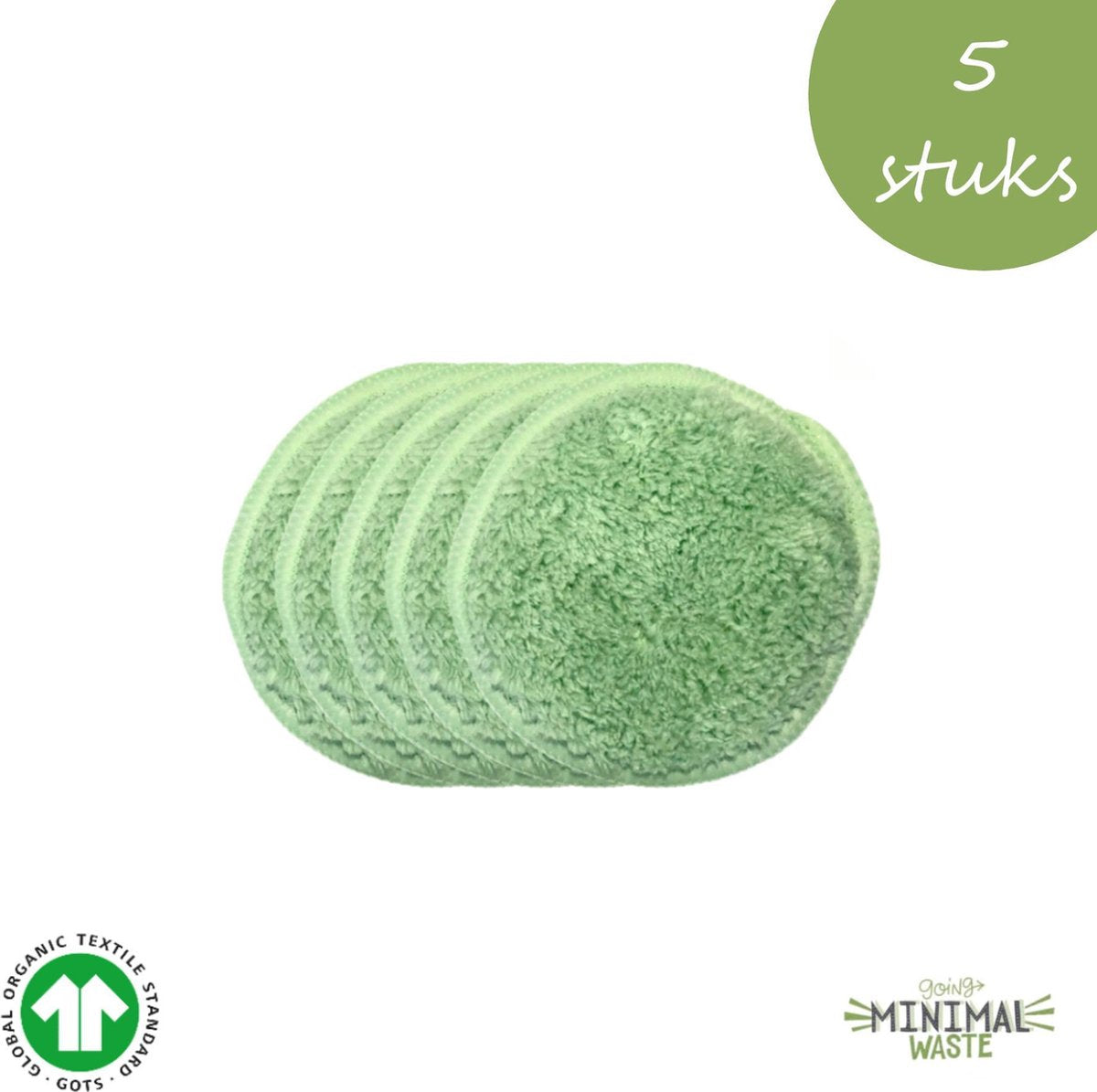 5 Herbruikbare Wattenschijfjes XL | Extra Zacht | Herbuikbare Make-up Pads | Medium Zacht | Duurzame Wattenschijfjes | GOTS Gecertificeerd Biokatoen