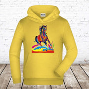 S&C Gele hoodie met paard - 122/128