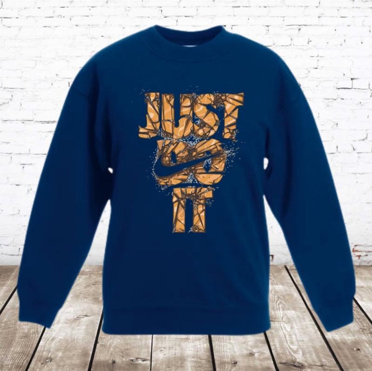 s&C Blauwe sweater Just do it - 98/104