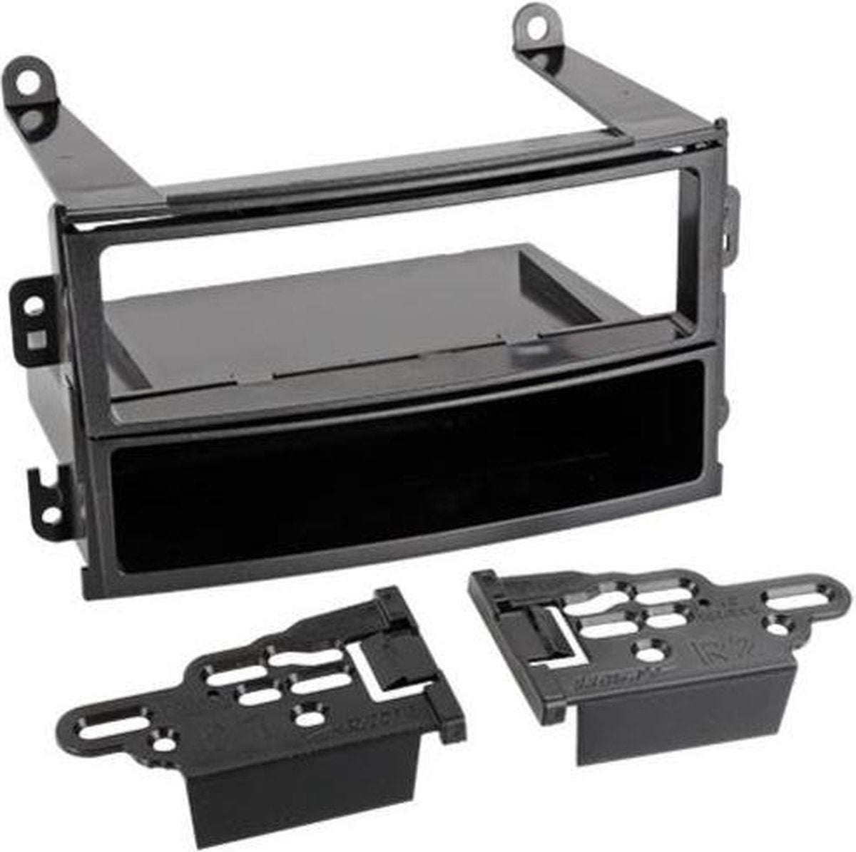 1-DIN Paneel met aflegbakje. Nissan 350Z 2002-2005 Kleur: Zwart
