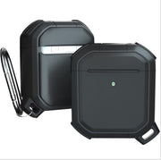 Apple Airpods 1 en 2 Armor Case - TPU - Sleutelhanger - Hardcase - Apple Airpods - Zwart
