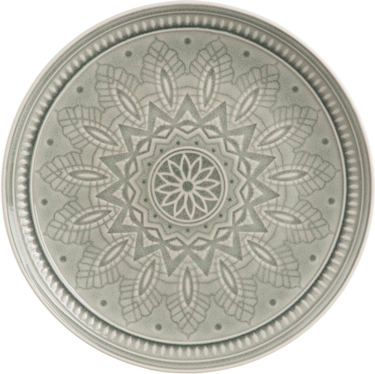 J-Line Bord Keramiek Boho Grijs Large