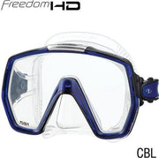 Tusa Freedom HD Masker helder siliconen met helderblauw frame