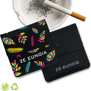 Asbak Voor Buiten Portable Pocket Ashtray Doosje Sigaretten - Asbak Sigaretten - 1 stuk Zwart en 1 stuk kleur Ze Eunoia®