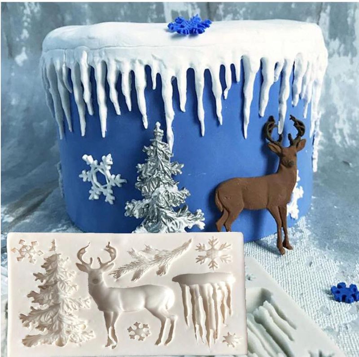 Fondant Kerst Mal - Siliconen Kerst thema vorm - Fondant / Marsepein / Chocolade - Voor decoratie van taart