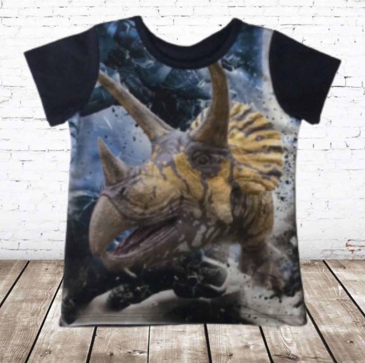 s&C Dino shirt blauw JM808 - 134/140