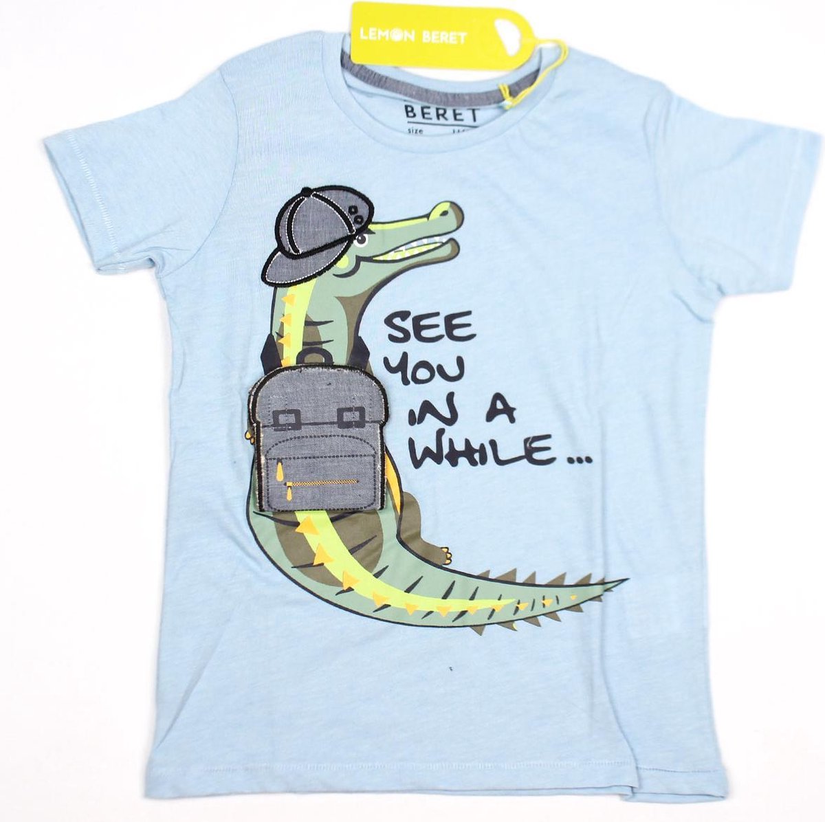 Lemon Beret t-shirt jongens - blauw - 145649 - maat 128/134