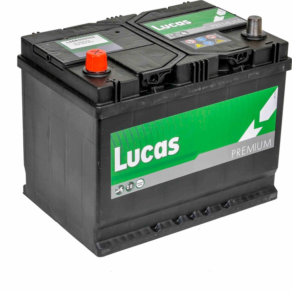 Lucas Premium Auto Accu | 12V 68AH 550 CCA | + Pool Links / - Pool Rechts | Voetbevestiging