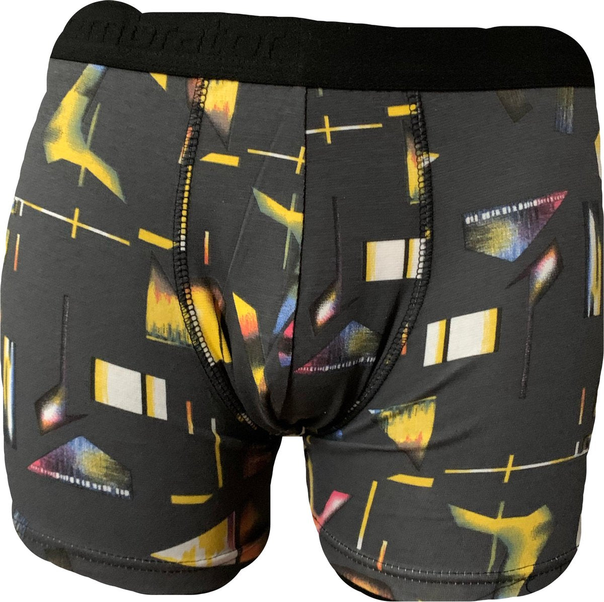 Embrator mannen Boxershort overall print grijs/oker geel maat L