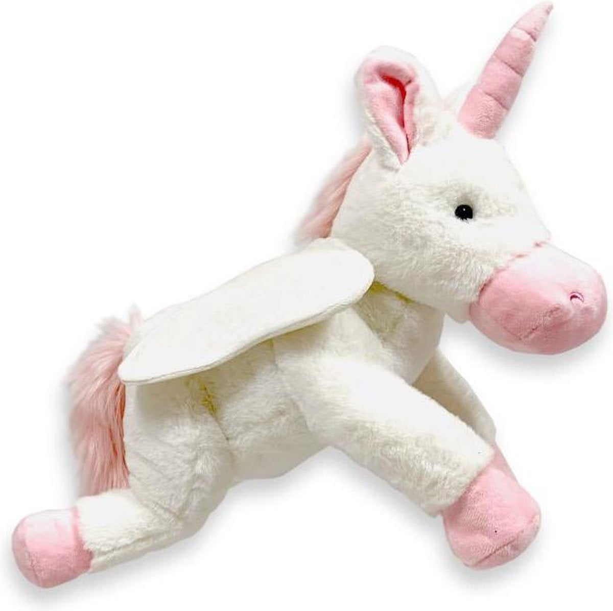 Eenhoorn knuffel roze met wit 35 cm