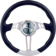 allpa 3-Spaaks stuurwiel "Seahawk" zilver aluminium met zwarte polyurethaan rand