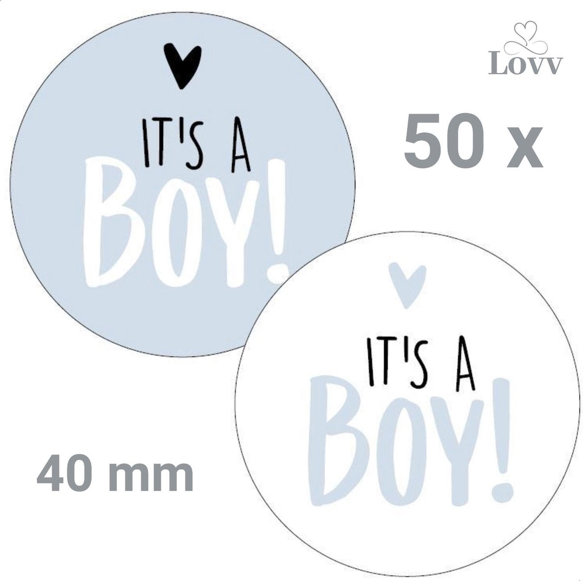 Sluitstickers-Geboorte Stickers-Sluitzegel- Sluitzegel Geboorte- Stickers Geboorte-It's a Boy -2 Kleuren-50 stuks- 40 mm