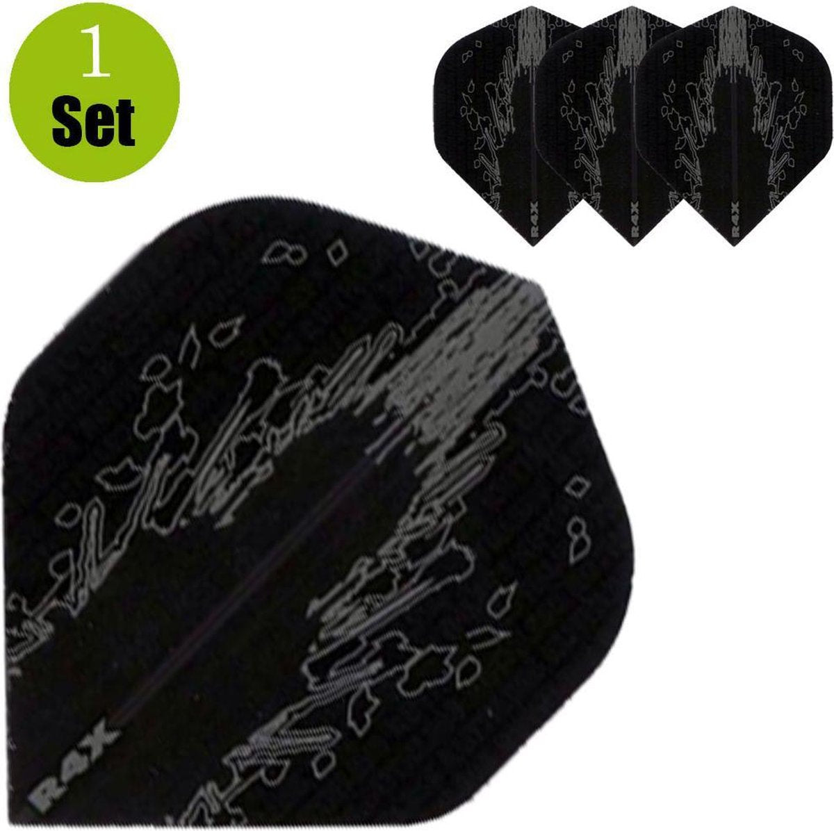 R4X High Impact Dartflights - Zwart- ()