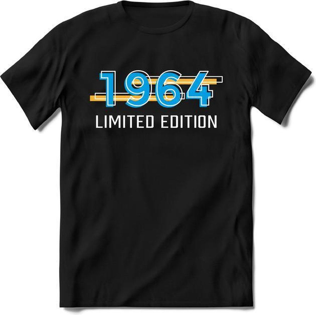1964 Limited Edition Lines | Feest Kado T-Shirt Heren - Dames | Geel - Blauw | Perfect Verjaardag Cadeau Shirt | Grappige Spreuken - Zinnen - Teksten |