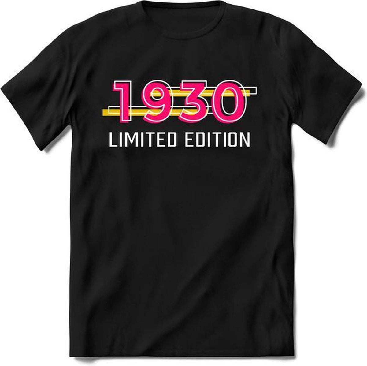 1930 Limited Edition Lines | Feest Kado T-Shirt Heren - Dames | Geel - Roze | Perfect Verjaardag Cadeau Shirt | Grappige Spreuken - Zinnen - Teksten |