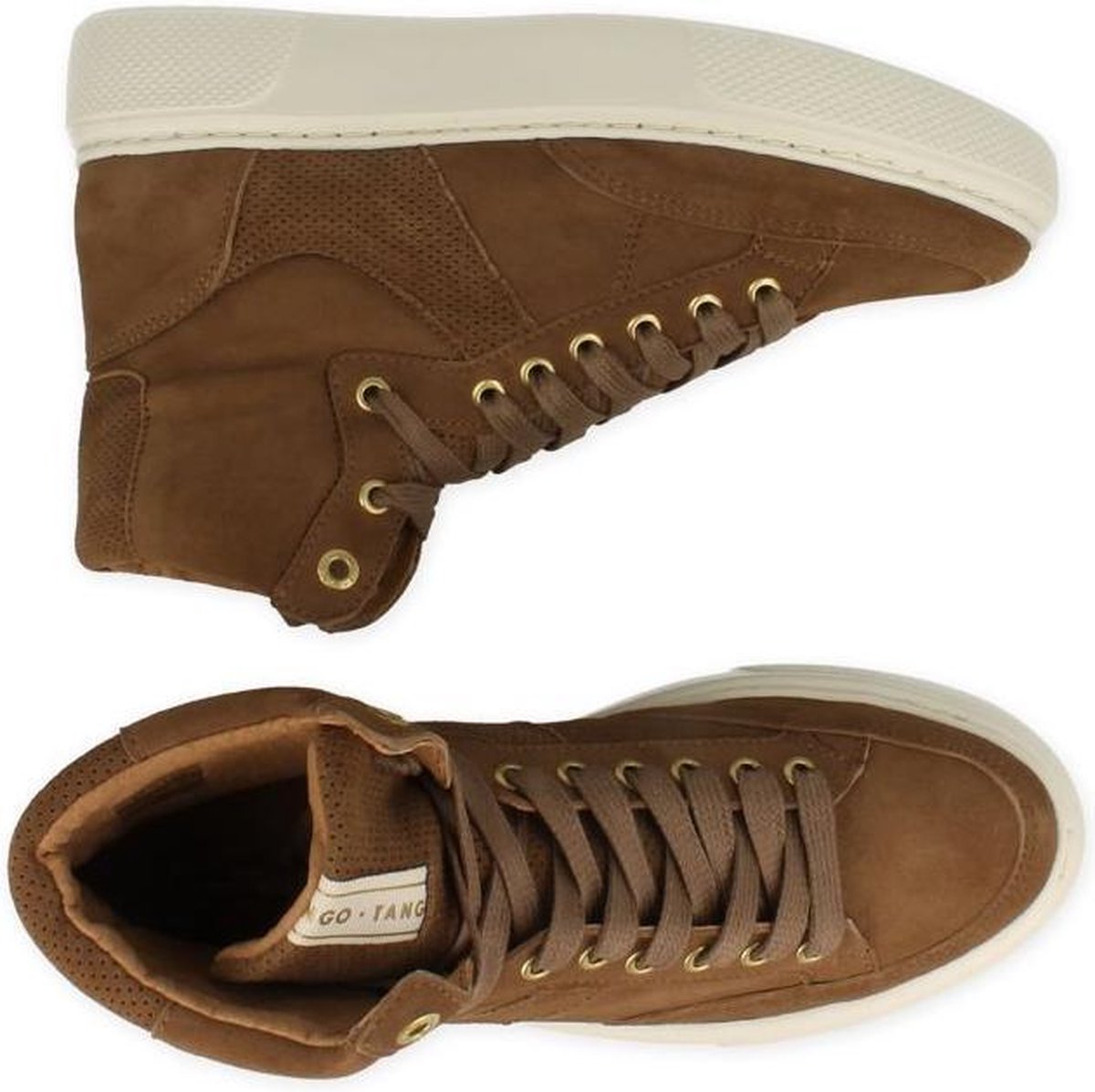Tango | Alex 12-b brown kid suede sneaker - bone white sole | Maat: 41