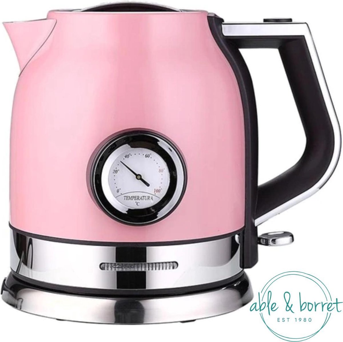 Waterkoker retro | Waterkoker roze | Waterkokers | Roze | RVS | Waterkoker retro vintage | Waterkoker vintage | Able & Borret