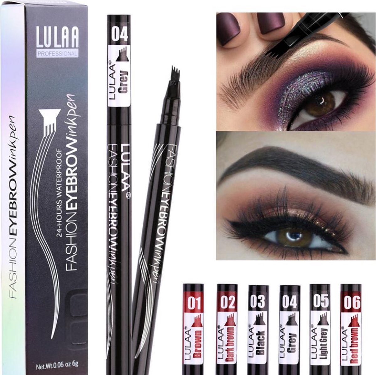 LULAA Microblade Pen - ZWART - Watervaste Wenkbrauwpen - Waterproof Microblading Tattoo Pen - make up - Eyebrow Pen - wenkbrauw