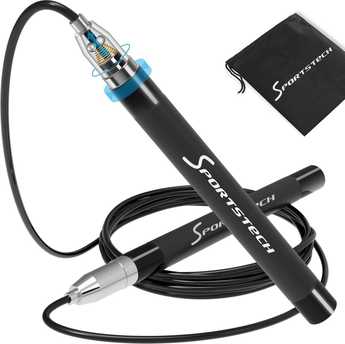 springtouw - professioneel - Sportstech RJX200 - fitnesstraining - bokstraining - High speed rope