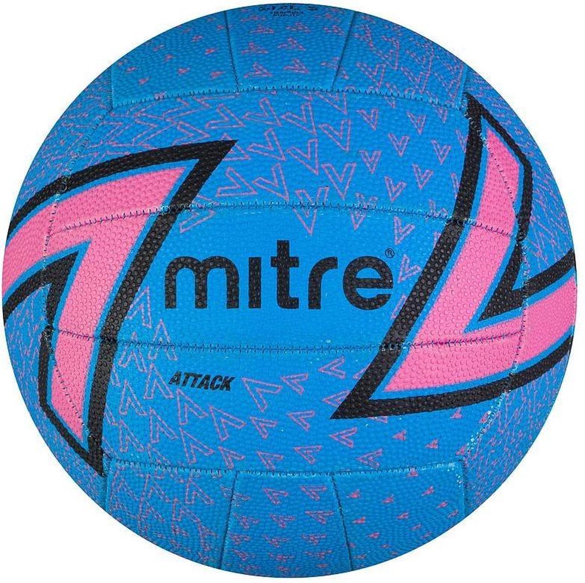 Mitre Netbal Attack Rubber Blauw/roze/zwart Maat 4