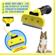 Hondenborstel - Hond 5 - 11KG  - Handzaam - Sterk - RVS- Duurzaam- Snel en Efficiënt- Maakt de Vacht van je Hond Weer Klit- en Viltvrij - Stimuleert de Bloedsomloop - Dé Hondenvacht Borstel maat M