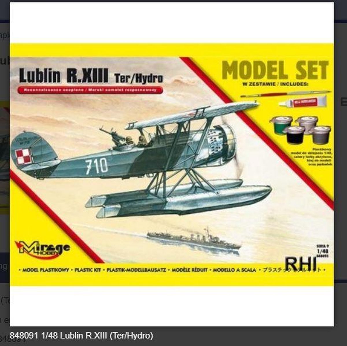 Mirage-Hobby 848091 MODEL SET- Lublin R.XIII Ter / Hydro (Polski Morski Samolot Rozpoznawczy)
