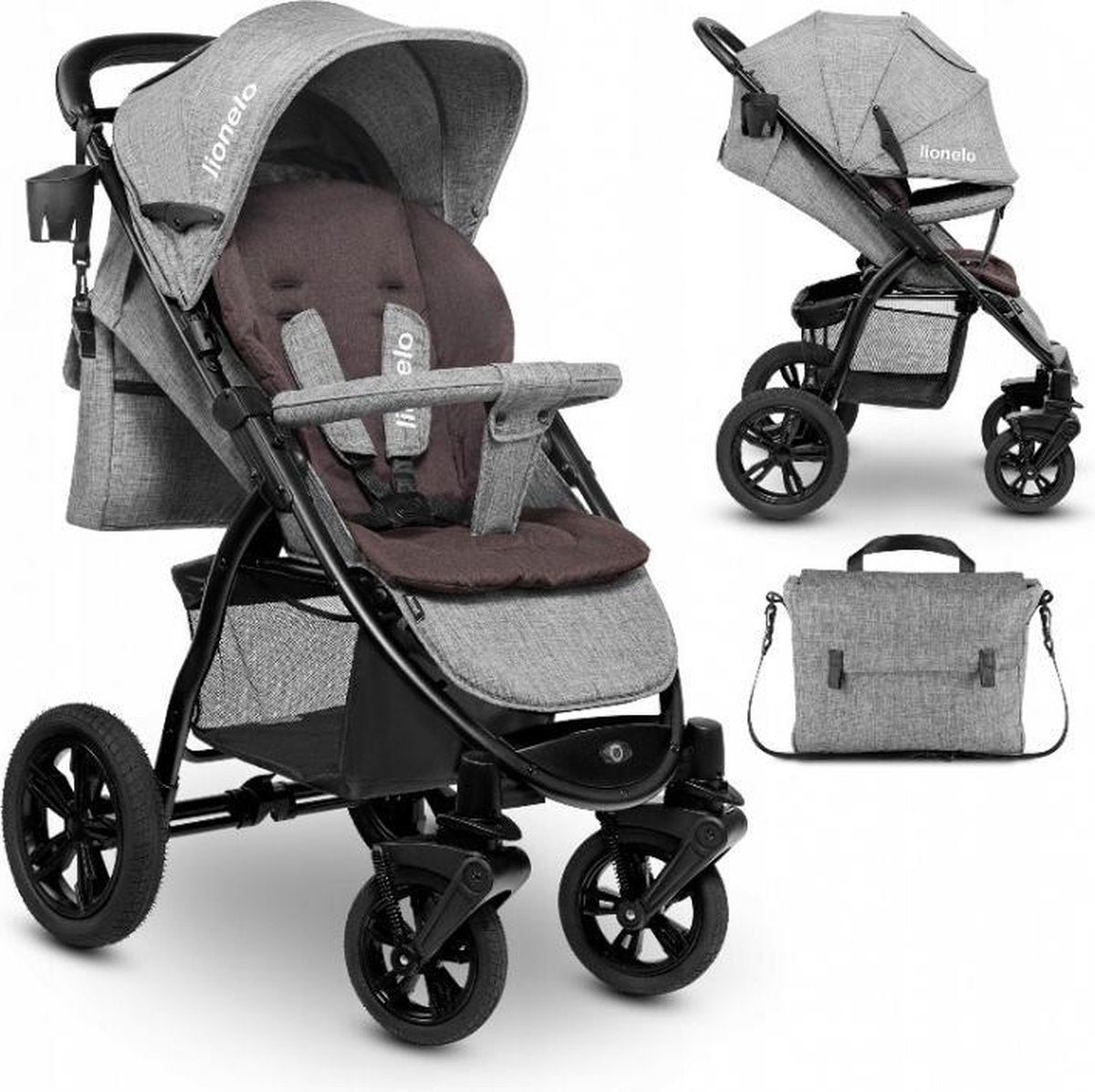 Lionelo Annet Tour luxe kinderwagen - Betongrijs