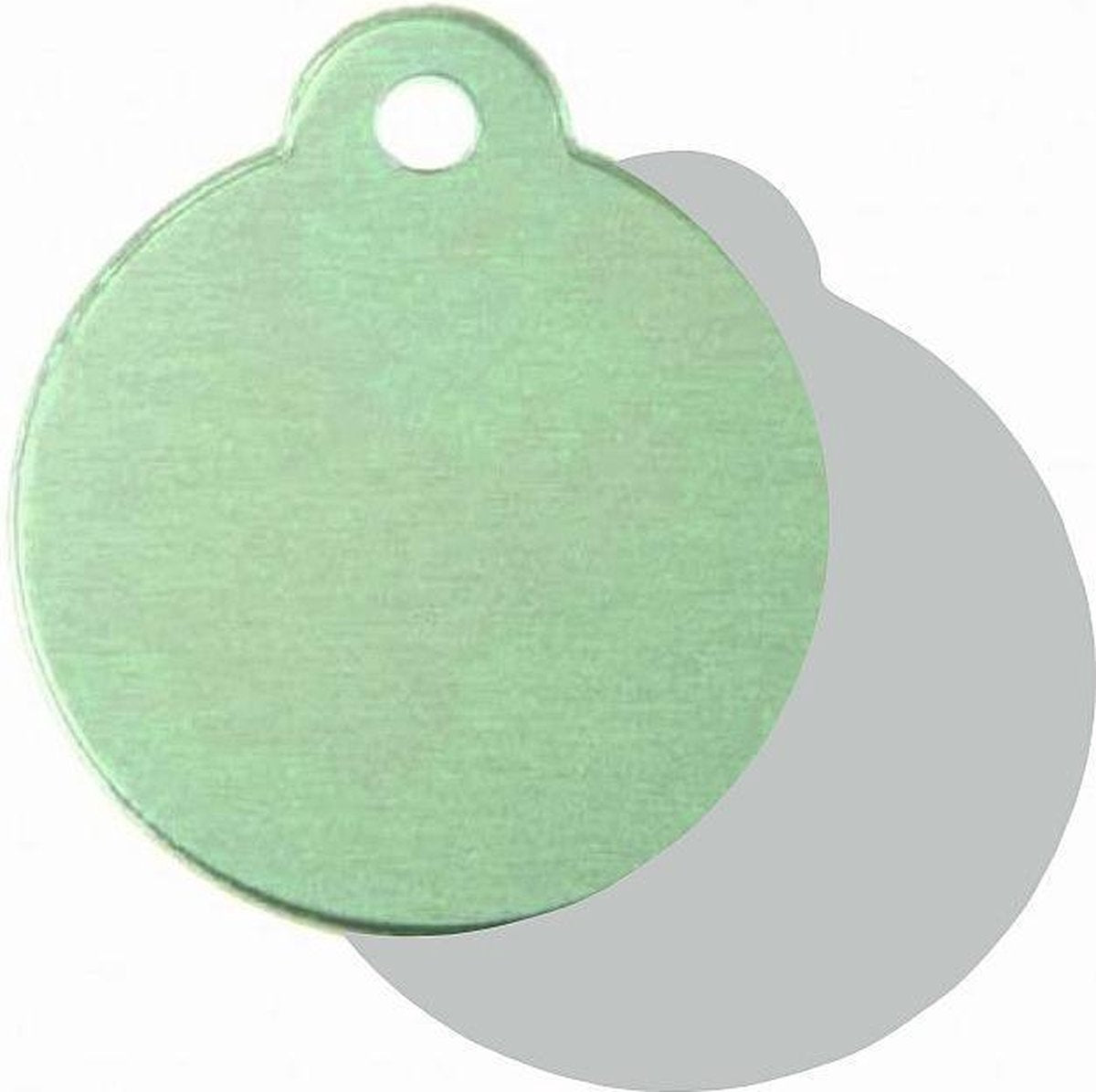 Hondenpenning Rond met lus groen | 2 zijden graveren | Ø 27 mm
