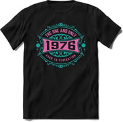 1976 The One And Only | Feest Kado T-Shirt Heren - Dames | Cobalt - Licht Roze | Perfect Verjaardag Cadeau Shirt | Grappige Spreuken - Zinnen - Teksten |