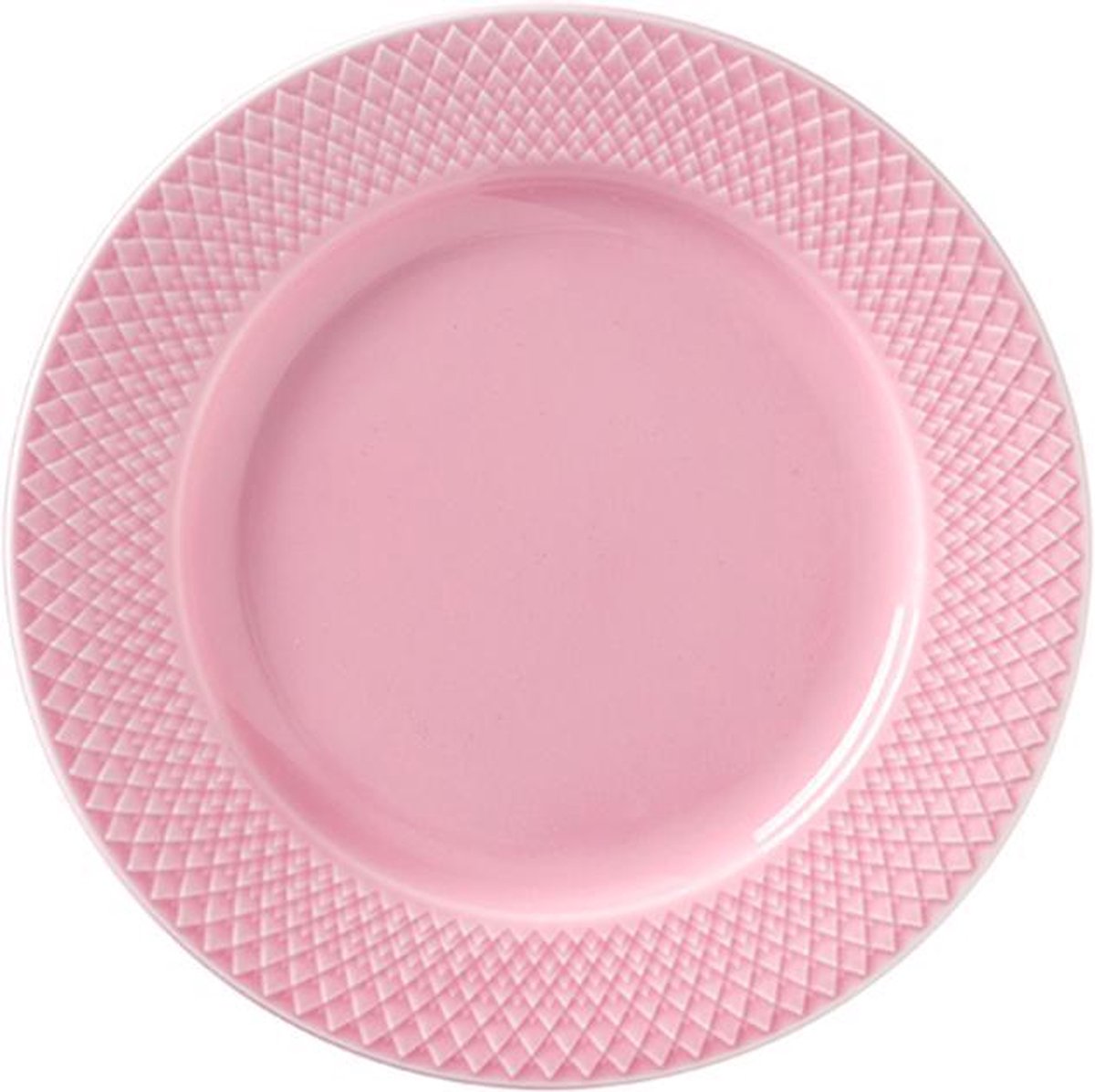 Lyngby Porcelain Rhombe Color plat bord 21cm roze