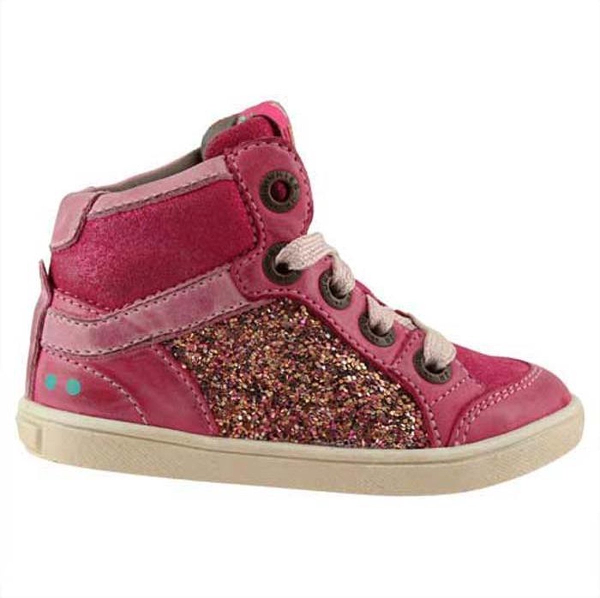 Bunnies JR 218701-172 Meisjes Hoge Sneakers - Roze - Nubuck - Veters