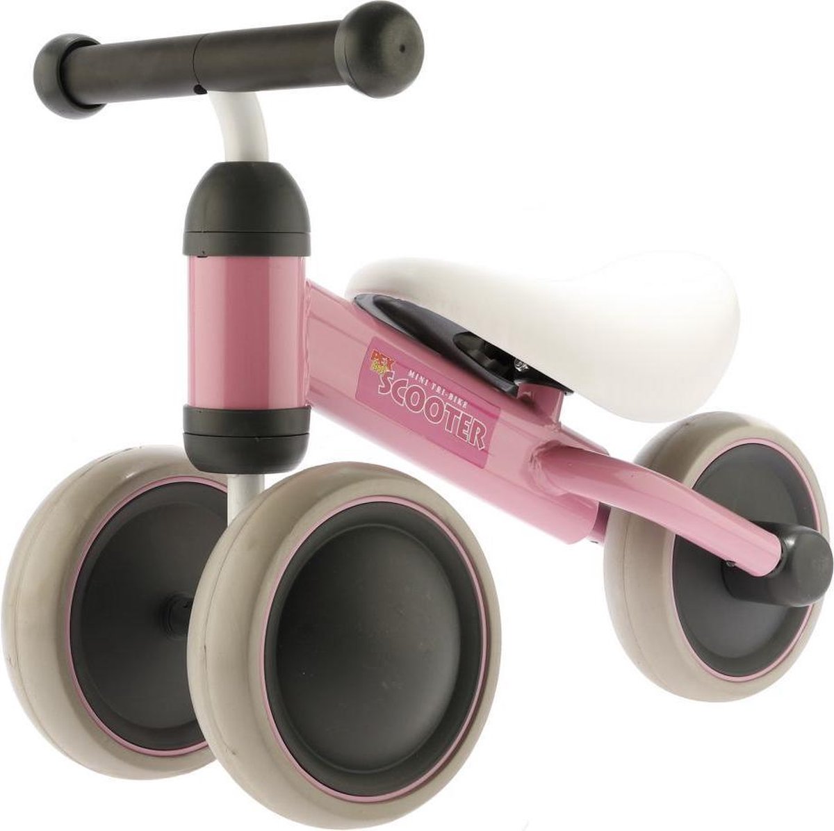 pexkids kinder loopfiets / scooter tribike 6 staal roze