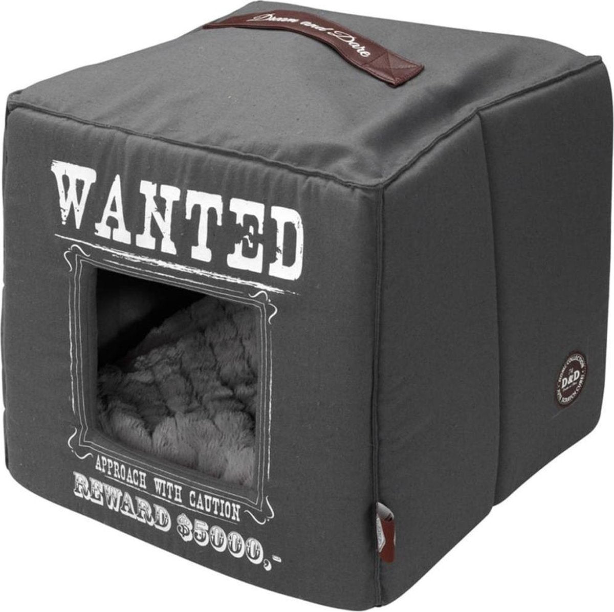 HOME COLLECTION WANTED PETCUBE 40x40x40CM grijs