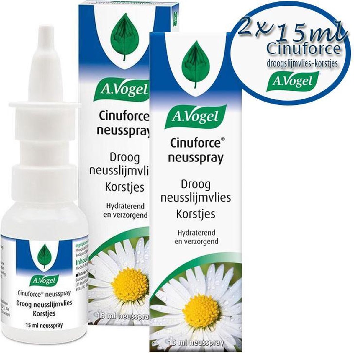 A.Vogel Cinuforce neusspray droog neusslijmvlies korstjes -2x  15 ml -Verzorging van het neusslijmvlies