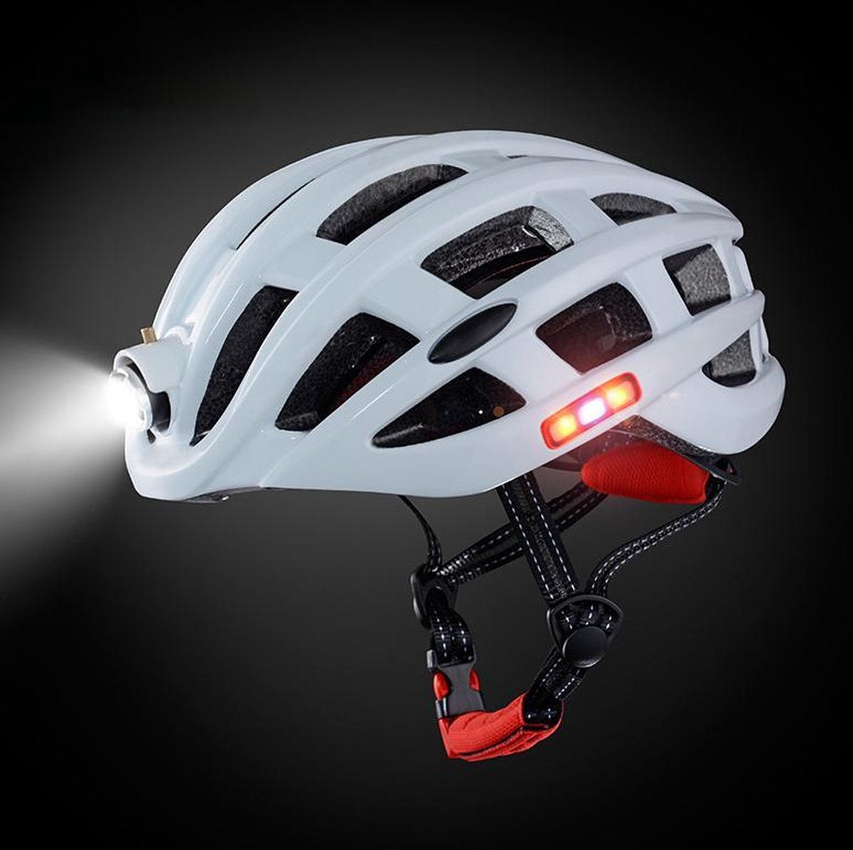 TBG Licht Fietshelm Fiets Ultralight Helm Integraal gegoten Mountain Road Fiets MTB Helmen Veilig Mannen Vrouwen 57-62cm White