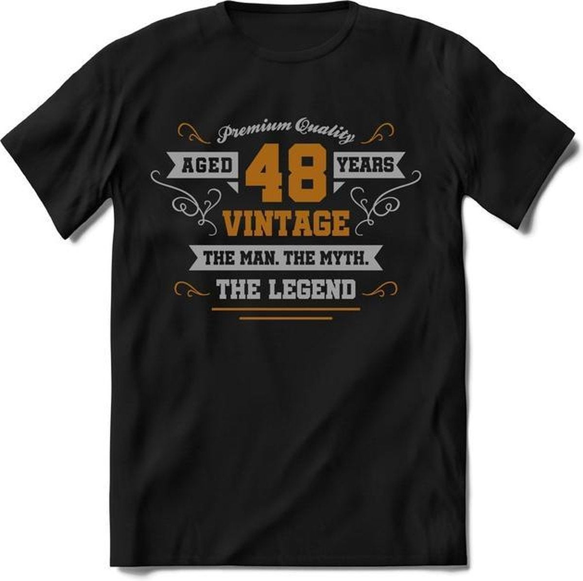 48 Jaar Legend - Feest kado T-Shirt Heren / Dames - Zilver / Goud - Perfect Verjaardag Cadeau Shirt - grappige Spreuken