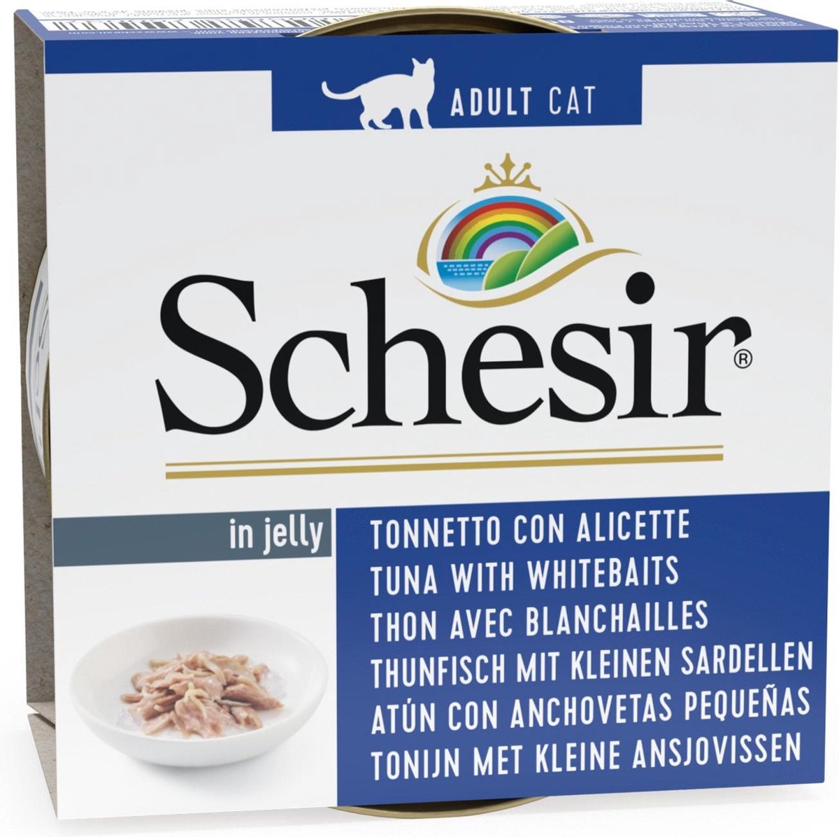 Schesir Kat Tonijn/Ansjovis 85 gr - 14 stuks