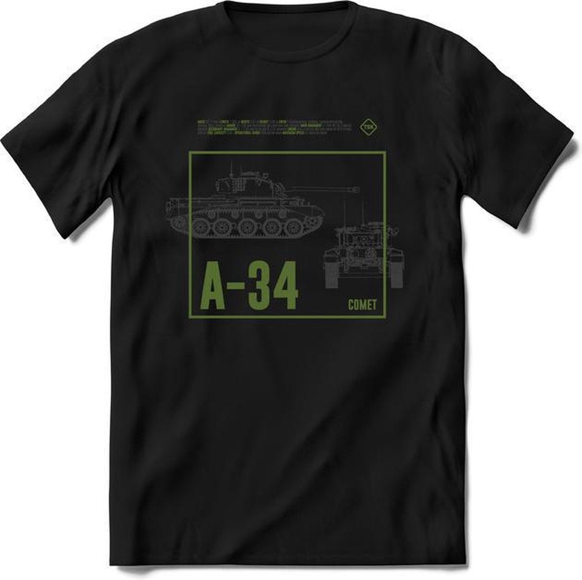 A-34 Comet | Groen unisex leger tanks T-Shirt Heren / Dames | ww2 tank kleding cadeau shirt