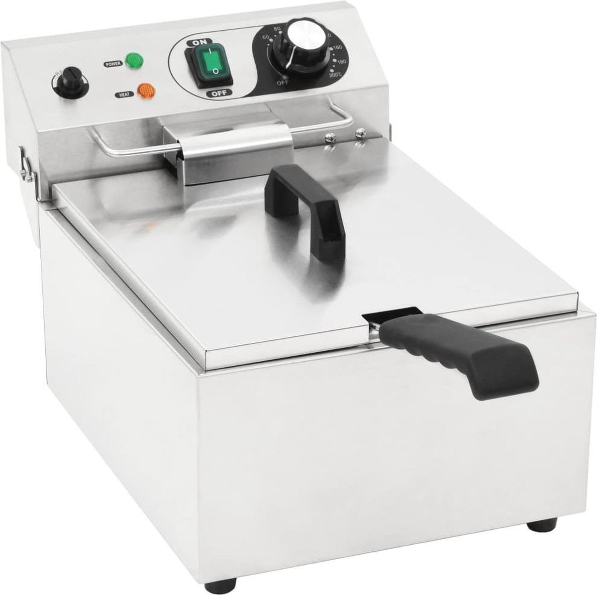 vidaXL Elektrische friteuse 3000 W 10 L roestvrij staal  VDXL_50743