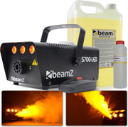 Rookmachine - BeamZ S700 'Flame' rookmachine pakket - Rookmachine met vlameffect - Ruim 5 liter rookvloeistof - 250ml reinigingsvloeistof