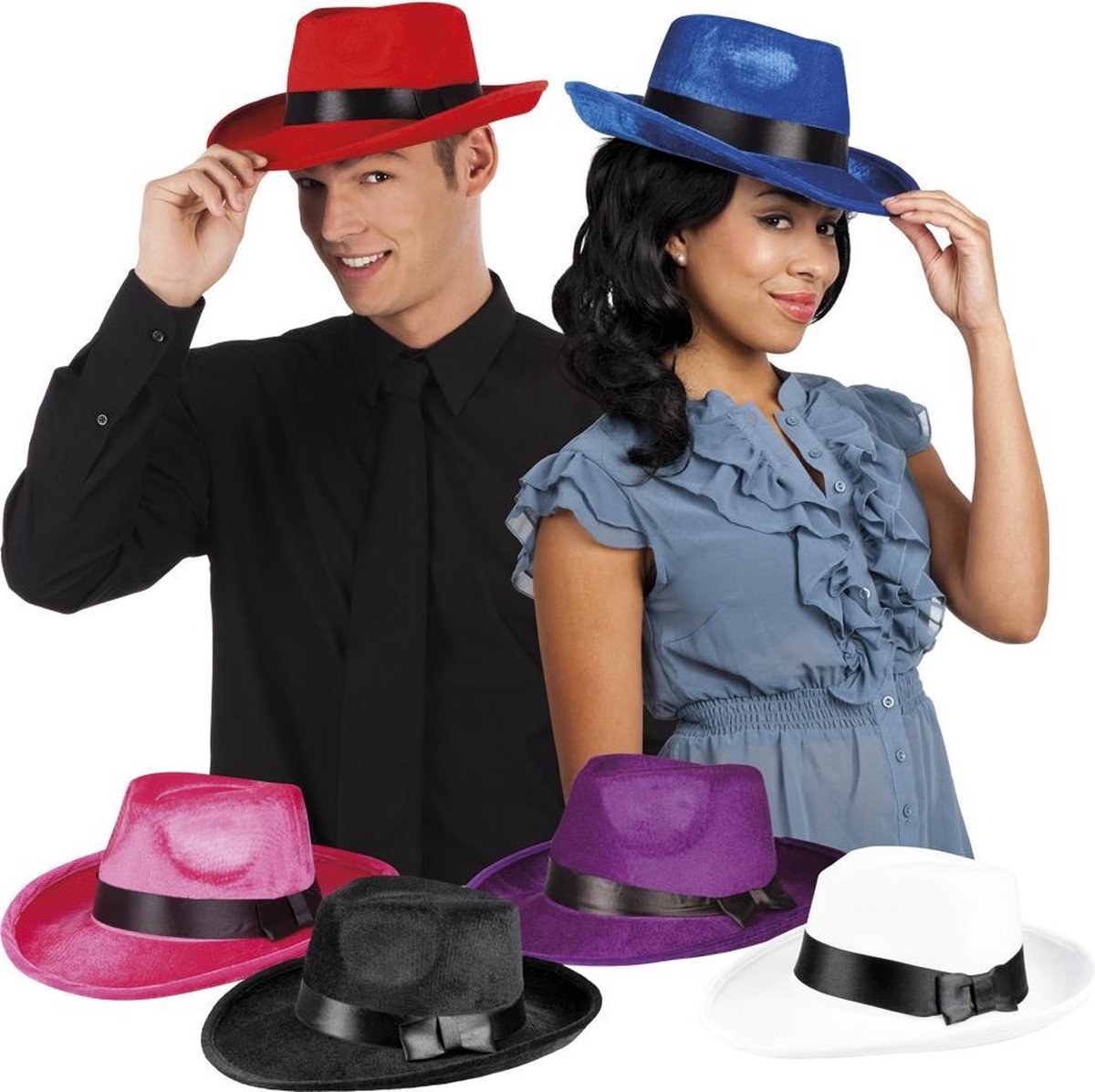 12 stuks: Hoed Rodeo - rood