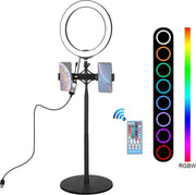 PULUZ 140 cm ronde voet Desktopmontage + Live Broadcast Dual Phone Bracket + 10