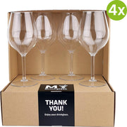4x Wijnglas Sevilla 47cl campingglazen set| Onbreekbare kunststof / plastic drinkglazen