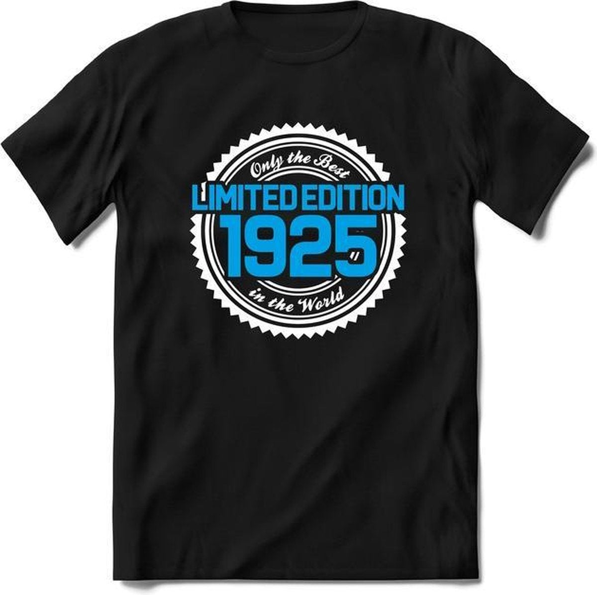 1925 Limited Edition | Feest Kado T-Shirt Heren - Dames | Wit - Blauw | Perfect Verjaardag Cadeau Shirt | Grappige Spreuken - Zinnen - Teksten |