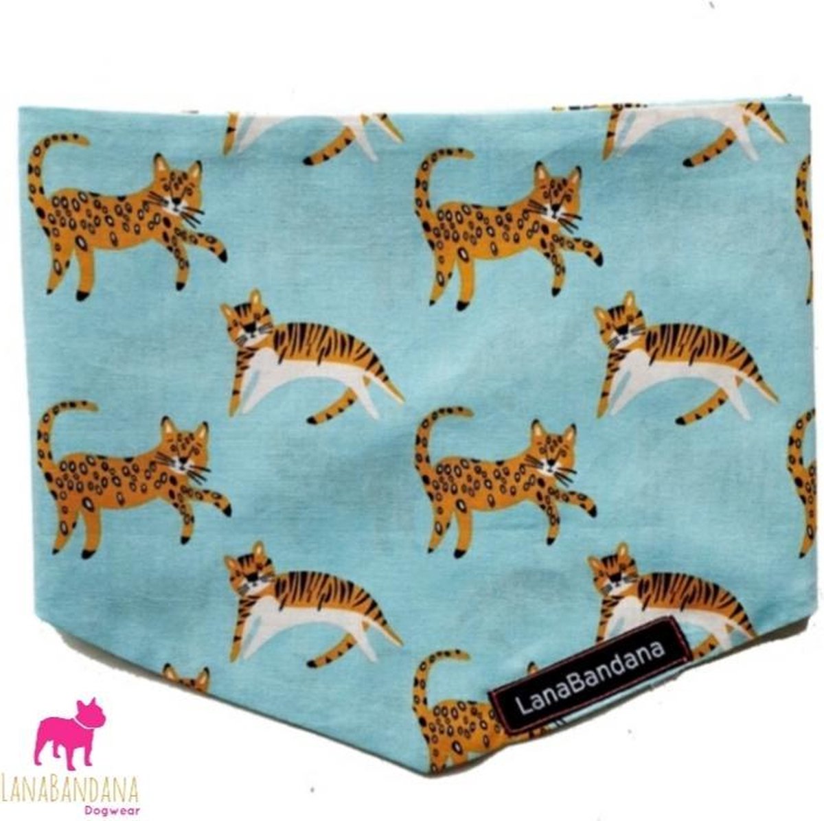 Knoopbandana | Blue Leopard maat S