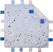 Soft Touch Knuffeldoekje Met Labels Blauw/zilver 35 Cm