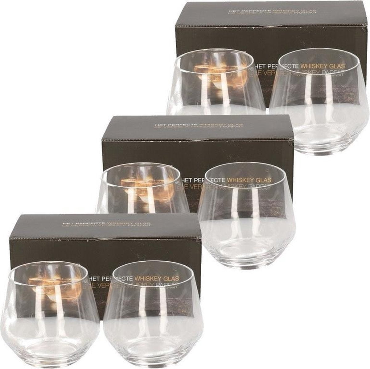6x Whisky glazen transparant 360 ml  - Whisky glas 6 stuks